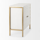 Savannah White Fir Veneer w Gold Metal Accent 2-Door Accent Cabinet - Default Title