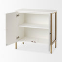 Savannah White Fir Veneer w Gold Metal Accent 2-Door Accent Cabinet - Default Title