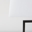 Peyton 140L x 90W x 262H Black Metal WMarble Cube and White Shade Table Lamp - Default Title