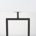 Peyton 140L x 90W x 262H Black Metal WMarble Cube and White Shade Table Lamp - Default Title