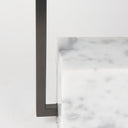 Peyton 140L x 90W x 262H Black Metal WMarble Cube and White Shade Table Lamp - Default Title