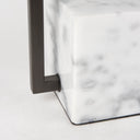 Peyton 140L x 90W x 262H Black Metal WMarble Cube and White Shade Table Lamp - Default Title