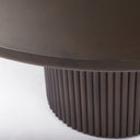 Terra 60L x 60W x 30H Dark Brown Wood Round Fluted Dining Table - Default Title