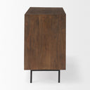 Grace 355L x 180W x 310H Medium Brown Wood WBlack Metal Frame 3 Drawer Accent Cabinet - Default Title