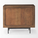 Grace 355L x 180W x 310H Medium Brown Wood WBlack Metal Frame 3 Drawer Accent Cabinet - Default Title