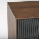 Grace 355L x 180W x 310H Medium Brown Wood WBlack Metal Frame 3 Drawer Accent Cabinet - Default Title