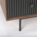 Grace 355L x 180W x 310H Medium Brown Wood WBlack Metal Frame 3 Drawer Accent Cabinet - Default Title