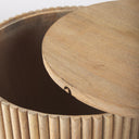 Terra 18L x 18W x 22H Light Brown Wood Fluted Round Side Table - Default Title