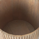 Terra 18L x 18W x 22H Light Brown Wood Fluted Round Side Table - Default Title