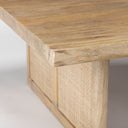 Grier 42 Square Light Brown Wood w Cane Coffee Table - Default Title