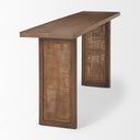 Grier 65 Medium Brown Solid Wood w Cane Console Table - Default Title