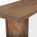 Grier 65 Medium Brown Solid Wood w Cane Console Table - Default Title