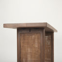 Grier 65 Medium Brown Solid Wood w Cane Console Table - Default Title