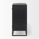 Sloan Black Wood WBlack Metal Frame Accent Cabinet - Default Title