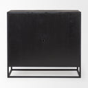 Sloan Black Wood WBlack Metal Frame Accent Cabinet - Default Title