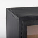 Sloan Black Wood WBlack Metal Frame Accent Cabinet - Default Title