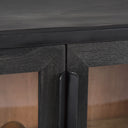 Sloan Black Wood WBlack Metal Frame Accent Cabinet - Default Title