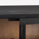 Sloan Black Wood WBlack Metal Frame Accent Cabinet - Default Title