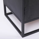 Sloan Black Wood WBlack Metal Frame Accent Cabinet - Default Title