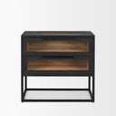 Sloan Black Wood WBlack Metal Frame Side Table - Default Title