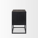 Sloan Black Wood WBlack Metal Frame Side Table - Default Title