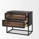 Sloan Black Wood WBlack Metal Frame Side Table - Default Title