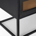 Sloan Black Wood WBlack Metal Frame Side Table - Default Title