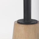 Maxwell 32 Round White Marble Tabletop w Blonde Wood Black Metal Accent Pedestal Bistro Table - Default Title