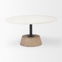 Maxwell Marble Top Pedestal Base Round Coffee Table - Default Title