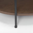 Larkin White Marble Top w Dark Brown Wood Shelf Oval Coffee Table - Default Title