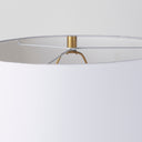 Leo 180L x 180W x 310H Gold Hammered WWhite Fabric Shade Table Lamp - Default Title