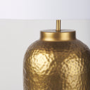 Leo 180L x 180W x 310H Gold Hammered WWhite Fabric Shade Table Lamp - Default Title
