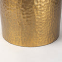 Leo 180L x 180W x 310H Gold Hammered WWhite Fabric Shade Table Lamp - Default Title