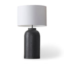 Leo 180L x 180W x 310H Black Hammered WWhite Fabric Shade Table Lamp - Default Title