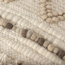 Caela BeigeBrown Wool Cotton and Felt Popcorn Stitch Square Pouf - Default Title