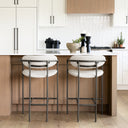 Parker II Beige Fabric Seat Gun Metal Grey Metal Counter Stool - Default Title