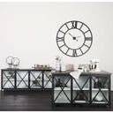 Aurelia 790L x 160W x 330H Black and White Metal Four Door Glass Cabinet - Default Title