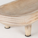 Carver Set of 2 Oblong White Washed Wood Footed Trays - Default Title