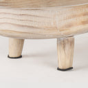 Carver Set of 2 Oblong White Washed Wood Footed Trays - Default Title