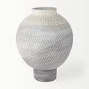 Blume 125H Off-White w Gray Textured Vase - Default Title