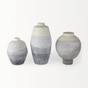 Blume 125H Off-White w Gray Textured Vase - Default Title