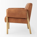 Ashton Brown Faux Leather w Light Wood Accent Chair - Default Title