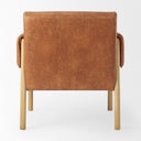 Ashton Brown Faux Leather w Light Wood Accent Chair - Default Title