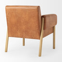 Ashton Brown Faux Leather w Light Wood Accent Chair - Default Title