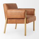 Ashton Brown Faux Leather w Light Wood Accent Chair - Default Title