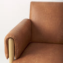 Ashton Brown Faux Leather w Light Wood Accent Chair - Default Title