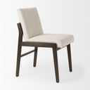Tahoe Cream Fabric and Black-Brown Wood Dining Chair - Default Title