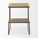 Ronin 22H Square 2-Tier Wood w Black Metal Accent Table - Default Title