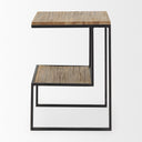 Ronin 22H Square 2-Tier Wood w Black Metal Accent Table - Default Title