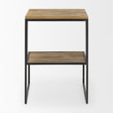 Ronin 22H Square 2-Tier Wood w Black Metal Accent Table - Default Title